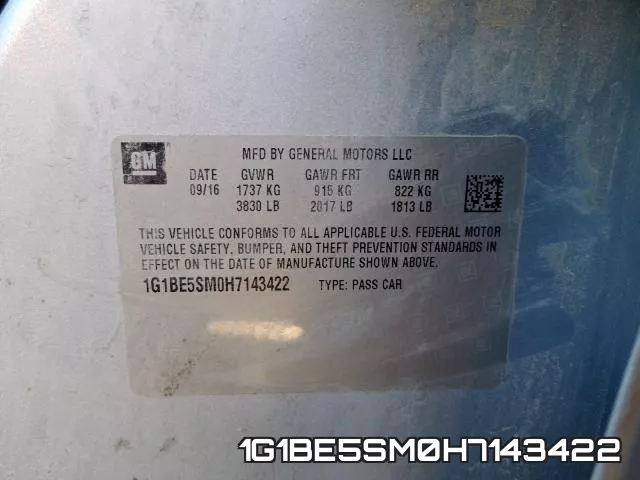 1G1BE5SM0H7143422 фото 2