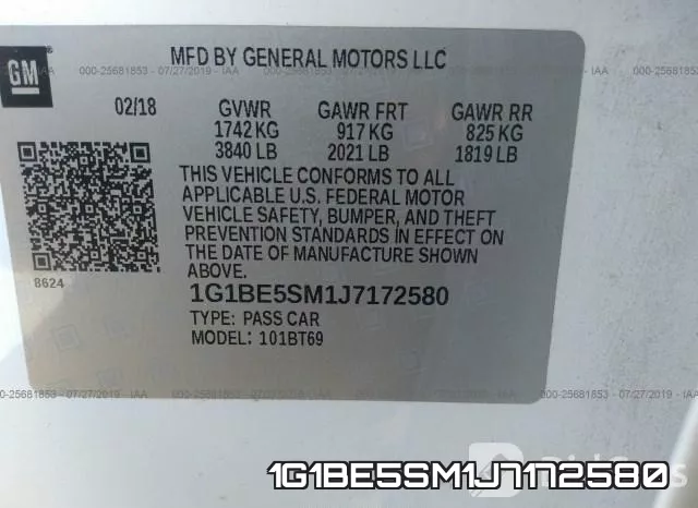 1G1BE5SM1J7172580 фото 8