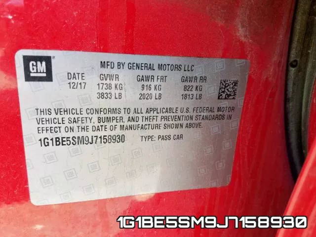1G1BE5SM9J7158930 фото 2
