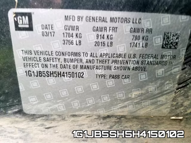 1G1JB5SH5H4150102 фото 2