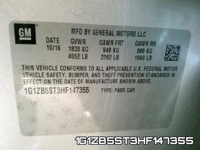 1G1ZB5ST3HF147355 фото 2