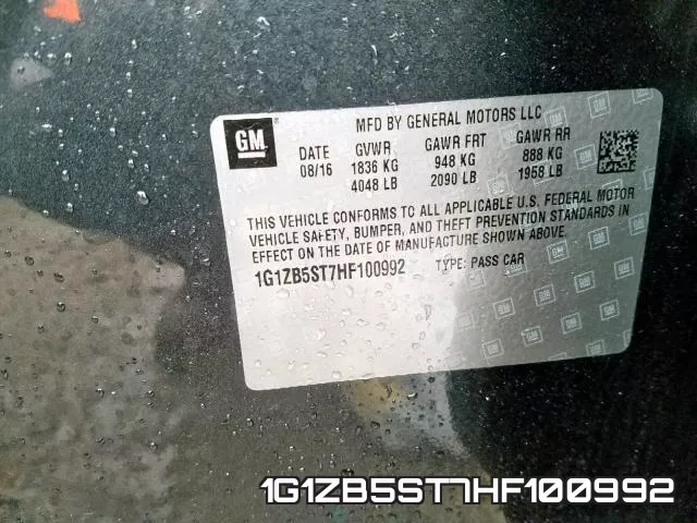 1G1ZB5ST7HF100992 фото 2
