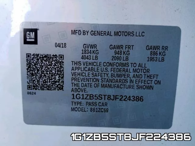 1G1ZB5ST8JF224386 фото 2