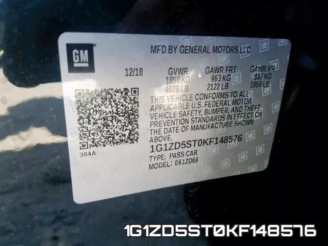 1G1ZD5ST0KF148576 фото 2