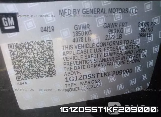 1G1ZD5ST1KF209000 фото 10