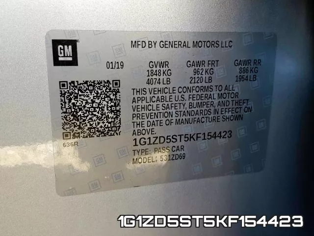 1G1ZD5ST5KF154423 фото 2