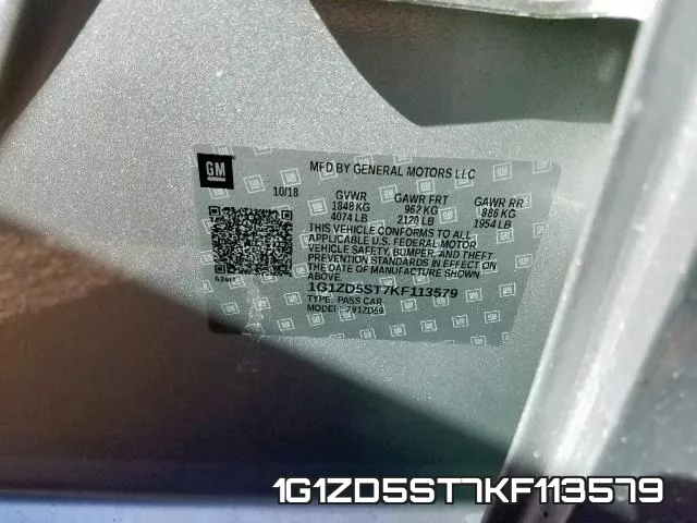 1G1ZD5ST7KF113579 фото 2