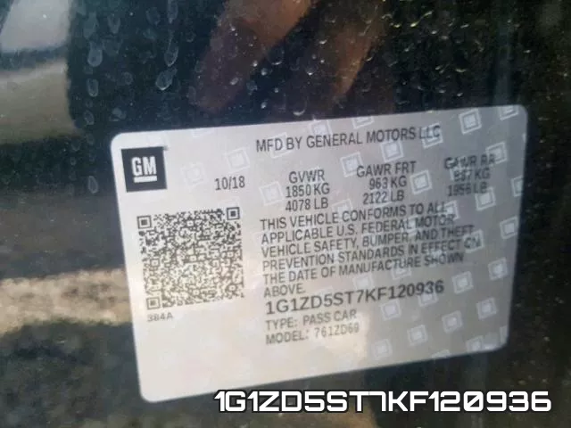 1G1ZD5ST7KF120936 фото 2