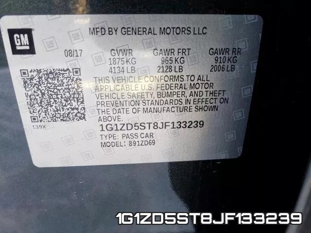 1G1ZD5ST8JF133239 фото 2