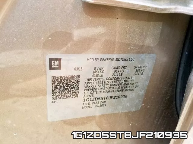 1G1ZD5ST8JF210935 фото 2