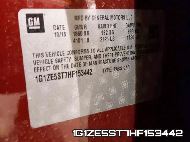1G1ZE5ST7HF153442 фото 2