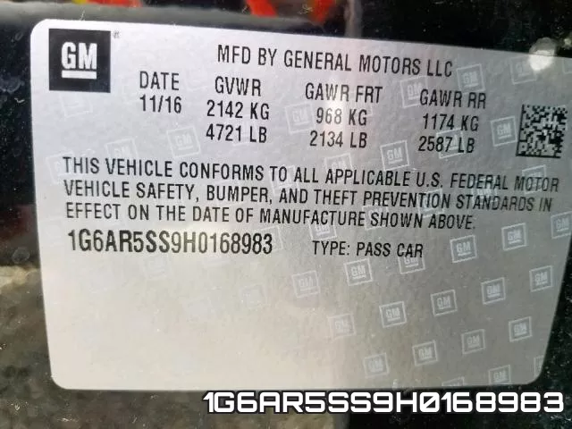 1G6AR5SS9H0168983 фото 2