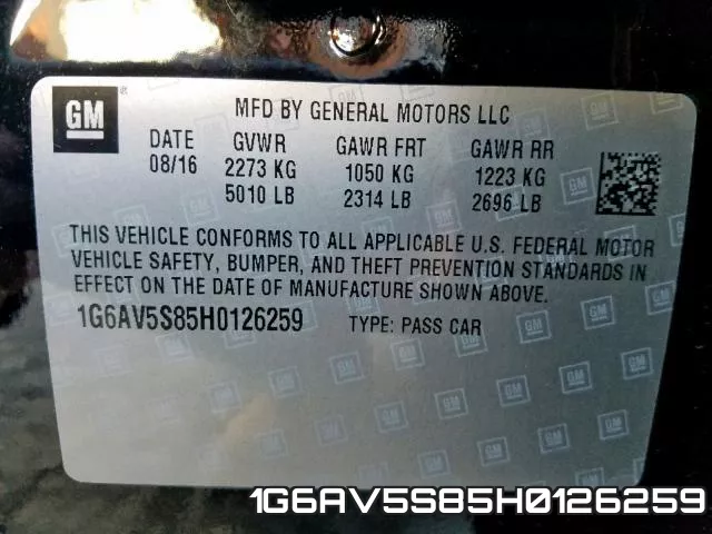 1G6AV5S85H0126259 фото 2