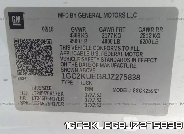 1GC2KUEG8JZ275838 фото 9