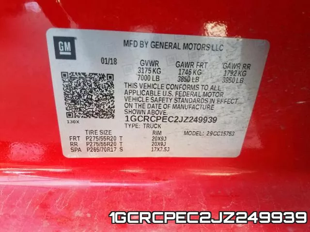 1GCRCPEC2JZ249939 фото 2