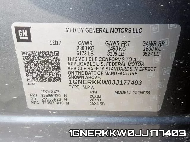 1GNERKKW0JJ177403 фото 2