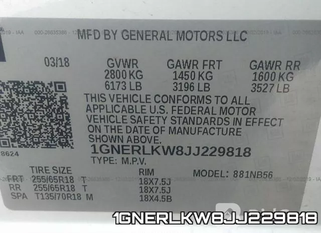 1GNERLKW8JJ229818 фото 10