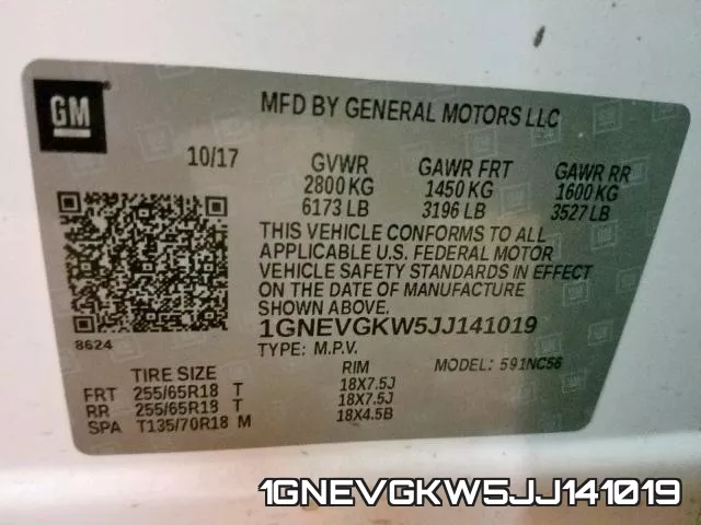 1GNEVGKW5JJ141019 фото 2