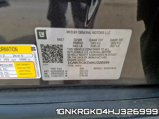 1GNKRGKD4HJ326999 фото 2