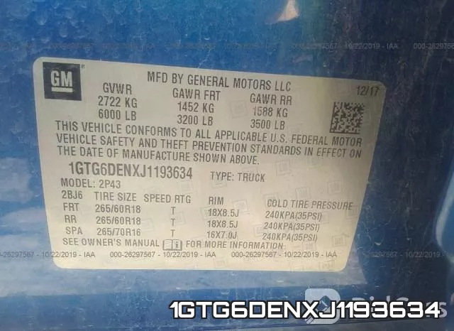 1GTG6DENXJ1193634 фото 10