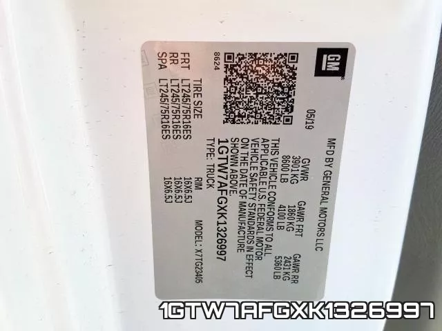 1GTW7AFGXK1326997 фото 2