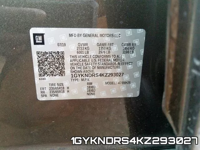 1GYKNDRS4KZ293027 фото 2