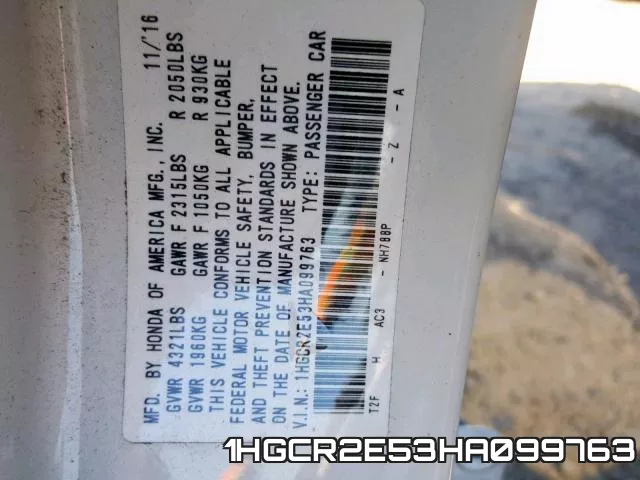 1HGCR2E53HA099763 фото 2