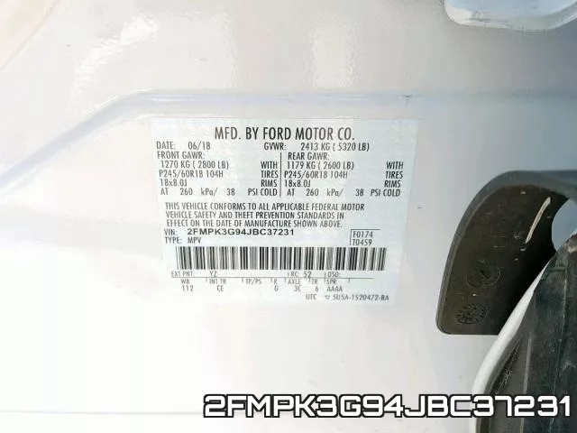 2FMPK3G94JBC37231 фото 2