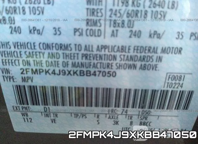 2FMPK4J9XKBB47050 фото 9