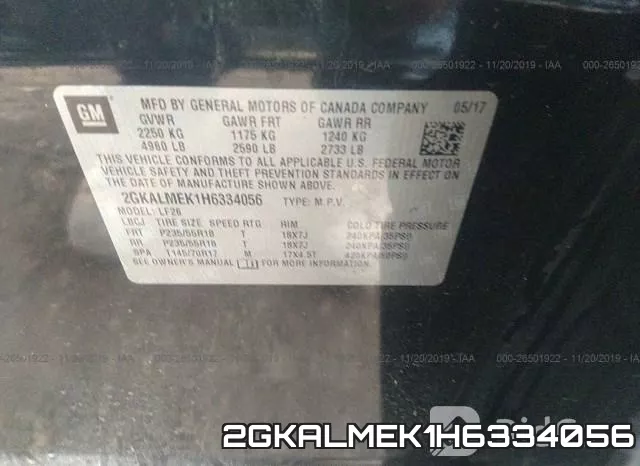 2GKALMEK1H6334056 фото 10
