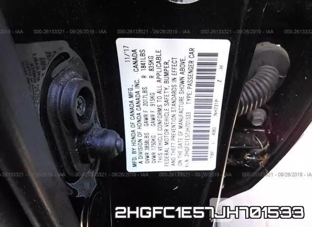 2HGFC1E57JH701533 фото 10