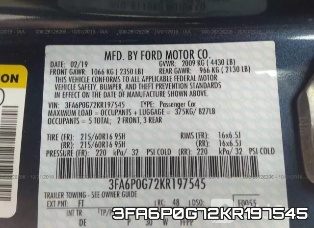 3FA6P0G72KR197545 фото 10