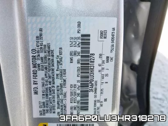 3FA6P0LU3HR318278 фото 2