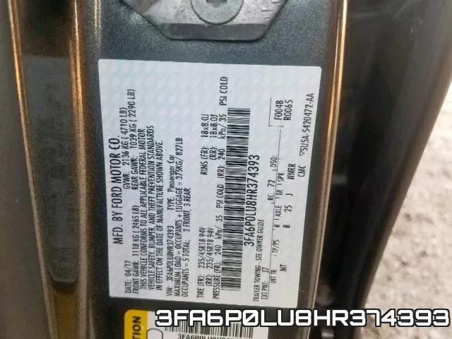 3FA6P0LU8HR374393 фото 2