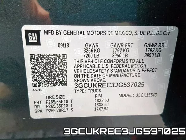 3GCUKREC3JG537025 фото 2