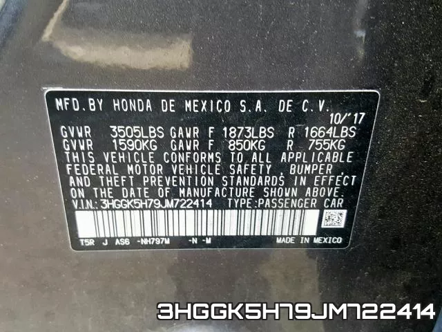 3HGGK5H79JM722414 фото 2
