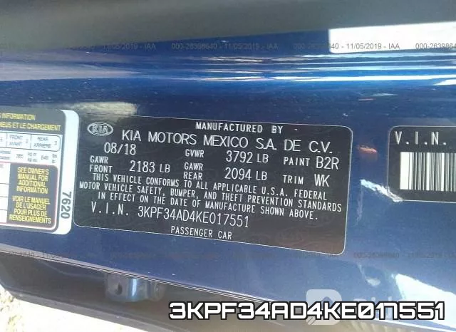 3KPF34AD4KE017551 фото 9