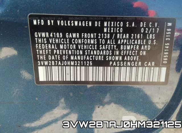 3VW2B7AJ0HM321125 фото 10
