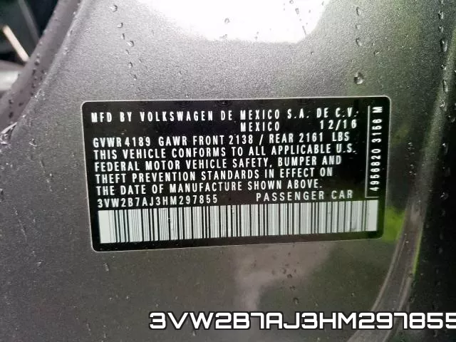 3VW2B7AJ3HM297855 фото 2