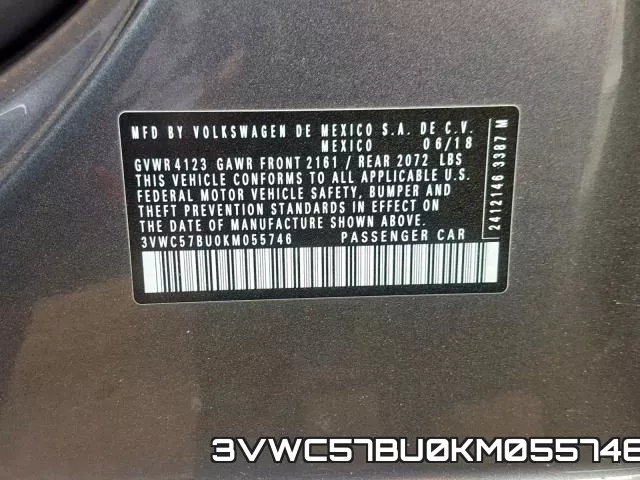 3VWC57BU0KM055746 фото 2