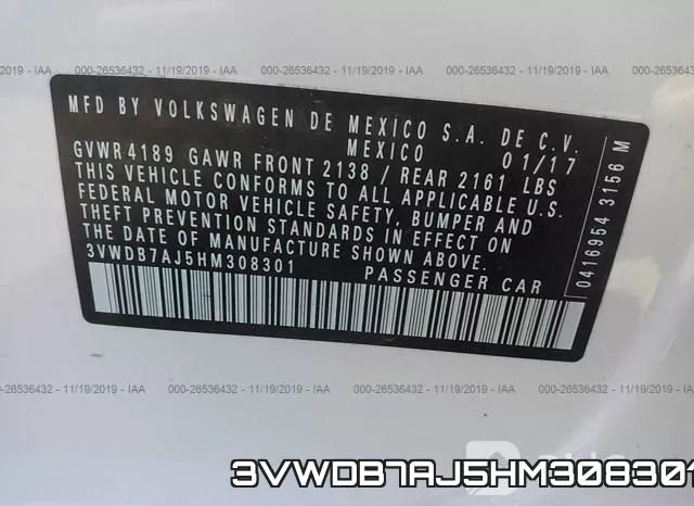 3VWDB7AJ5HM308301 фото 10