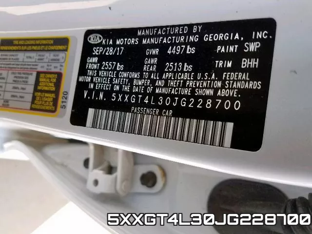 5XXGT4L30JG228700 фото 2