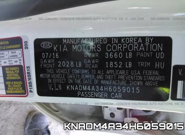 KNADM4A34H6059015 фото 10