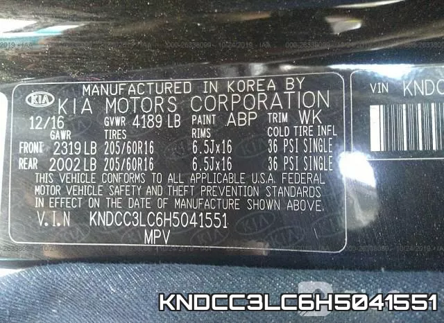 KNDCC3LC6H5041551 фото 10