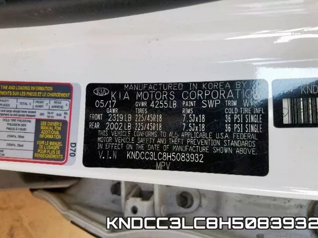 KNDCC3LC8H5083932 фото 2