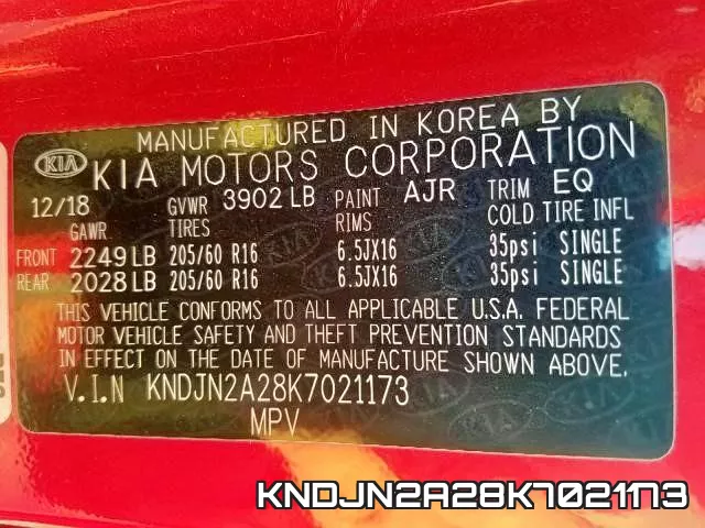 KNDJN2A28K7021173 фото 2