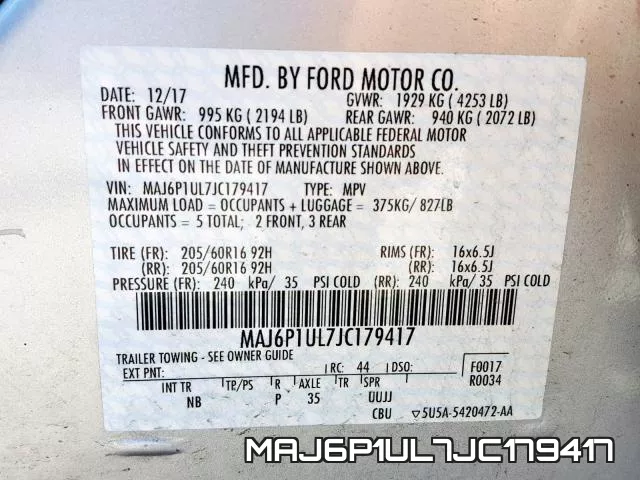 MAJ6P1UL7JC179417 фото 2