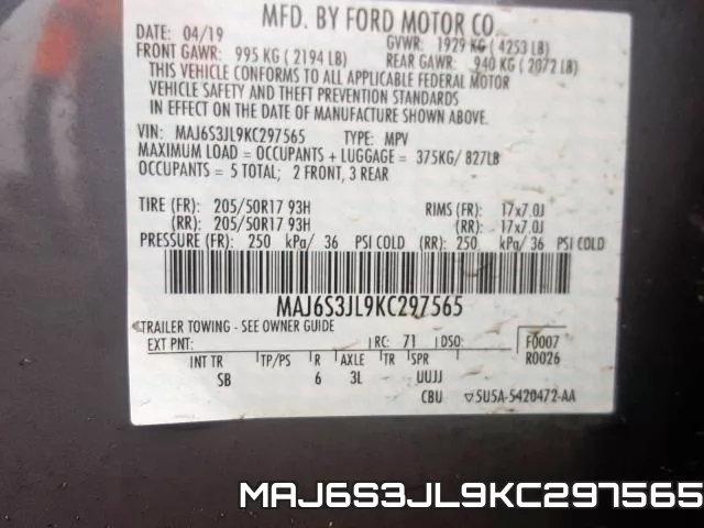 MAJ6S3JL9KC297565 фото 2