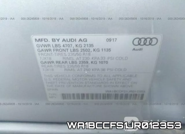 WA1BCCFS1JR012353 фото 10