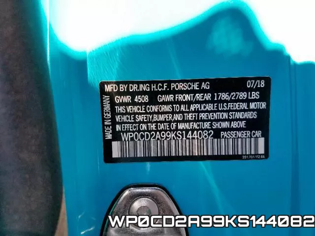 WP0CD2A99KS144082 фото 2